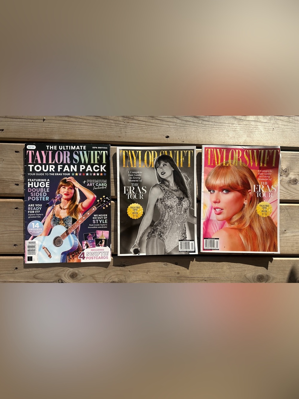 THREE Taylor Swift Eras Tour Past-Print Collectible Magazines, including poster